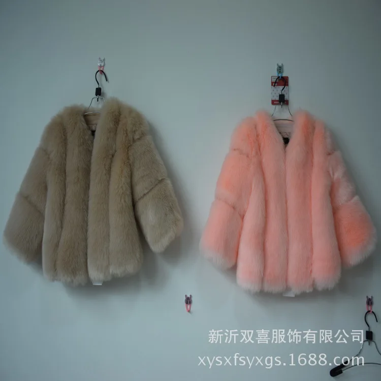 

Custom FashionFaux Fox Fur Coat Women Pink Khaki Women Jacket Plus Size Coats High Quality Ladies Winter Fur Jacket Fur Coat, Picture