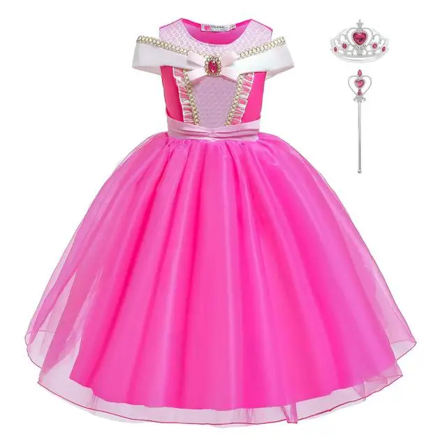 

MQATZ New Arrival Girls Fancy Princess Dress Belle Costumes Kids Elsa Prom Dress With Accessory