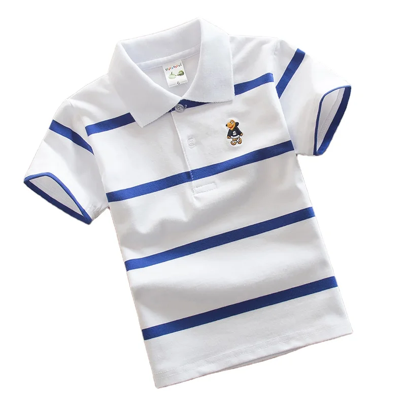 

Boy Short Sleeve T-shirt Korean Summer pure Cotton Lapel Polo Shirt, Picutre