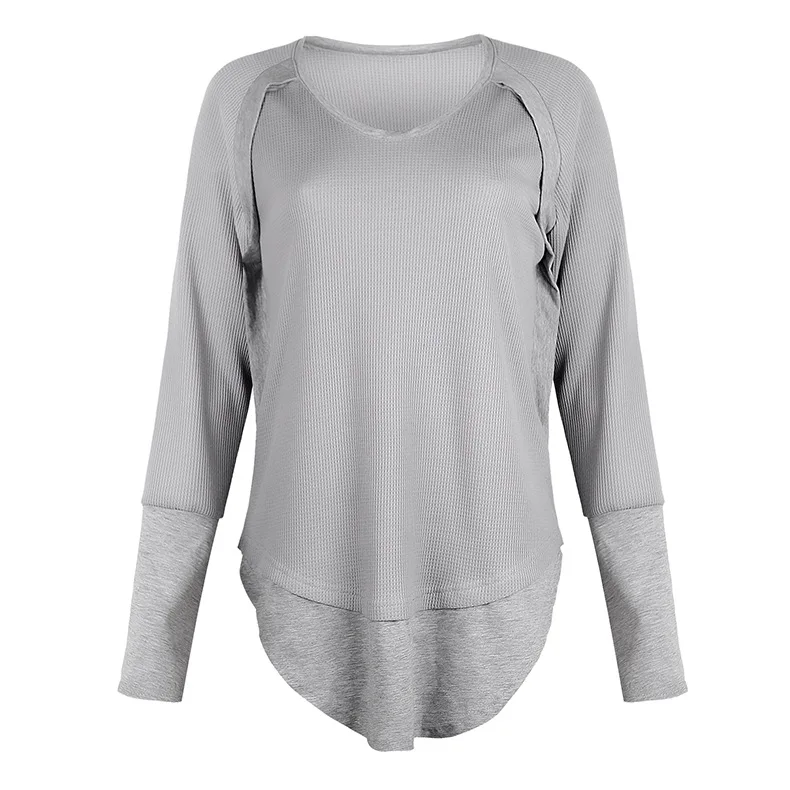 

Fashionable Knit Loose V Neck Long Sleeve Pullover Streetwear Sweater For Women, Customized color