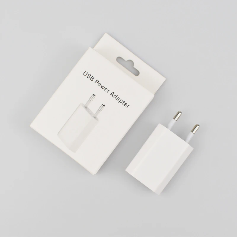 

High Quality EU Charger for iPhone USB Charger for iPhone 5 6 7 8 EU Plug Adapter Wall Charger, White