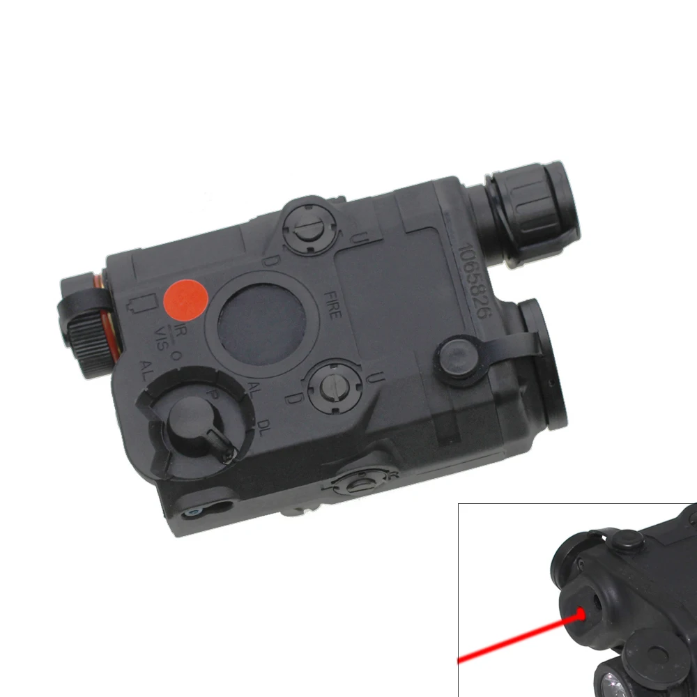 

AN/PEQ-15 Red Dot Laser White LED Flashlight IR Laser for Standard 20mm rail Hunting Rifle Battery Case, Black