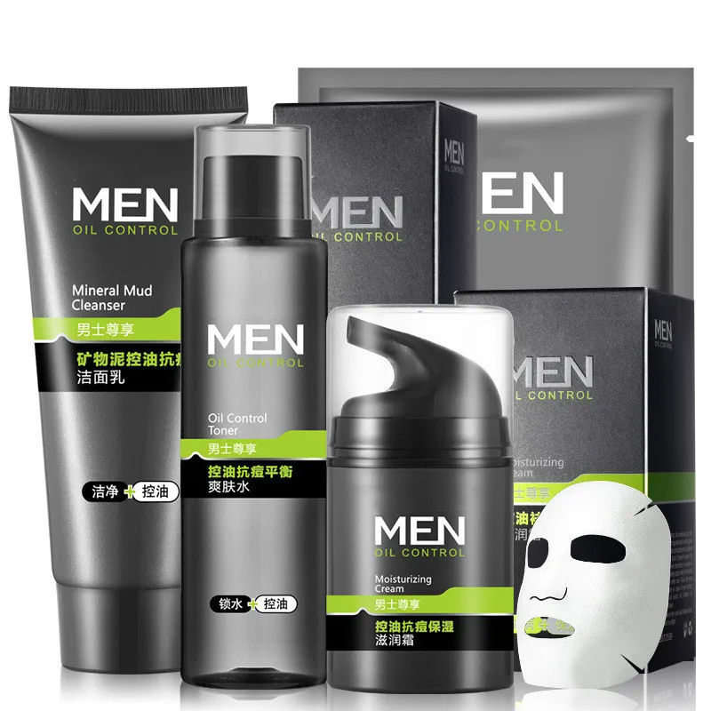 

QQLR 2021 New Hot Sell Tree Extract Oil-Control Deeply Clean Moisturizing Acne Men Face Skin Care Set for Face Skin Ca