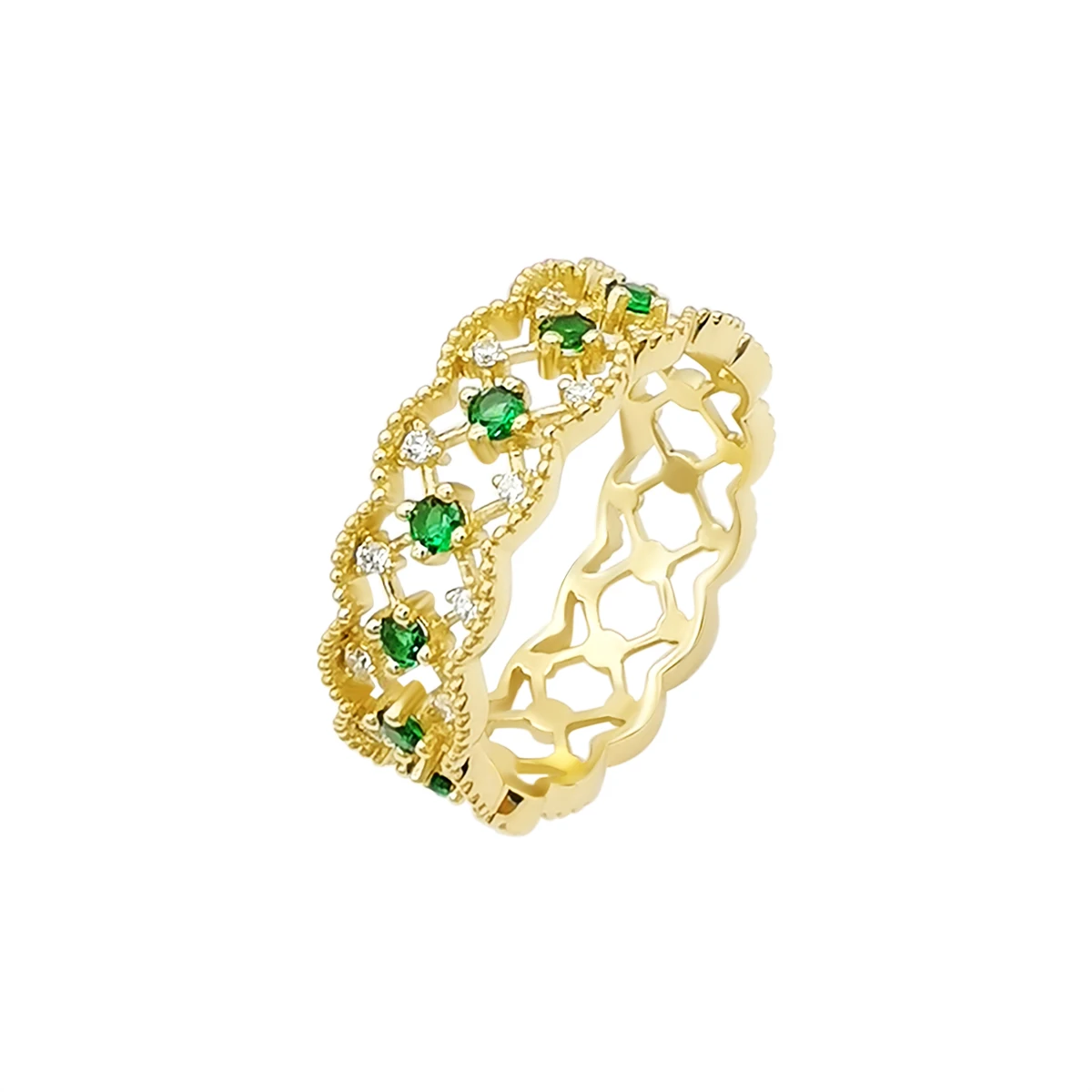 

1000S Jewelry Ring 9k 14k 18k Solid Gold Zircon Stone Ring Real Yellow Gold Signet Base Women Gold Jewelry