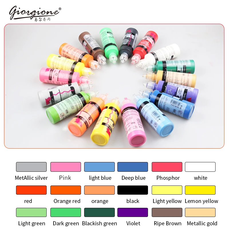 
Professinal Giorgione 118ml for 18colors 3D Fabric Paint Set For Artist Painting 