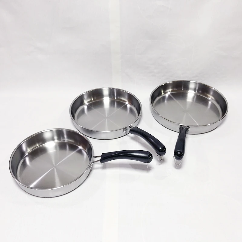 

Factory direct sale stainless steel fry pans Multiple specifications egg cookware frying pan set, Stainless steel color