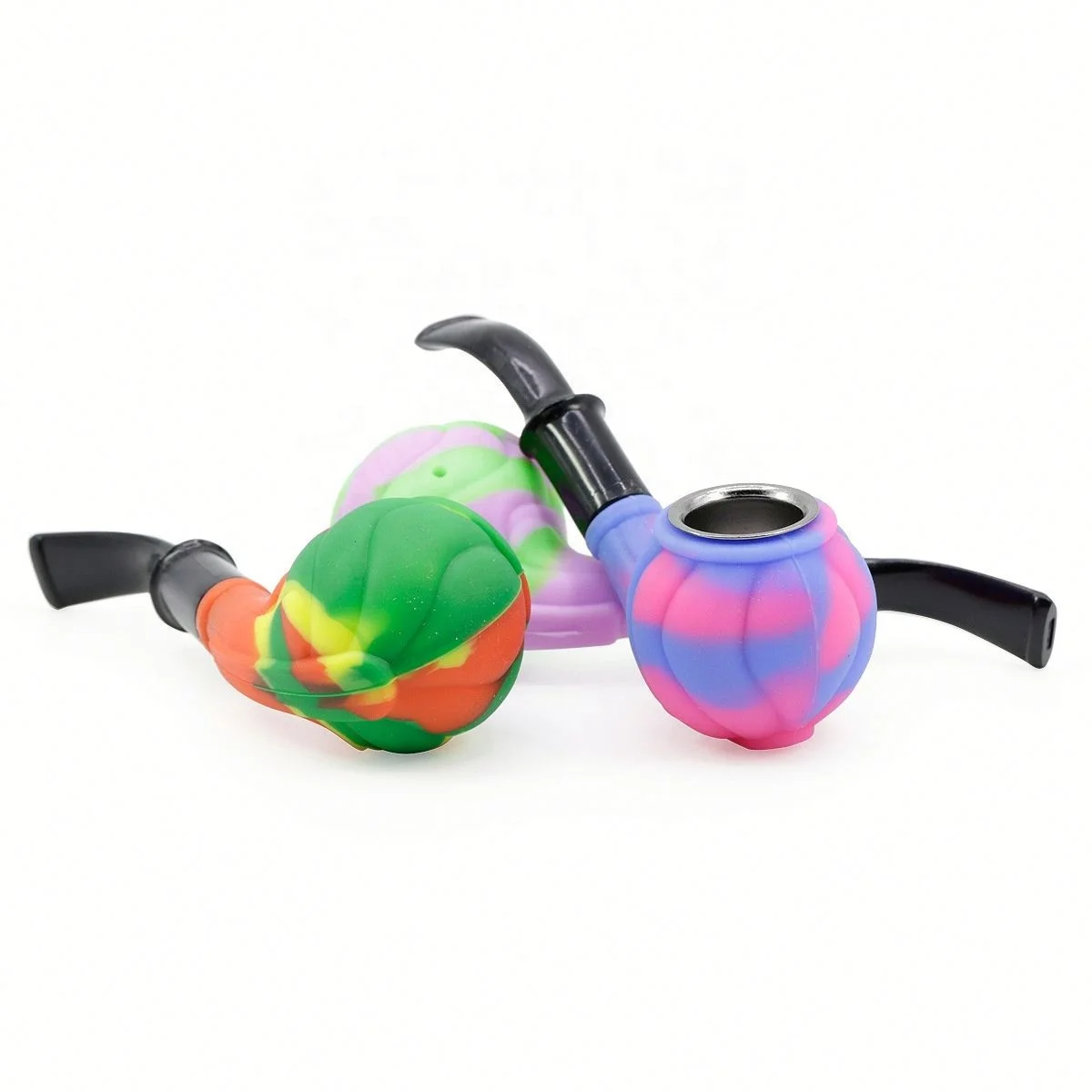 

Length  Silicone Cover Classical Bent Tobacco Smoking Pipe With Gift Box Packing, Picture