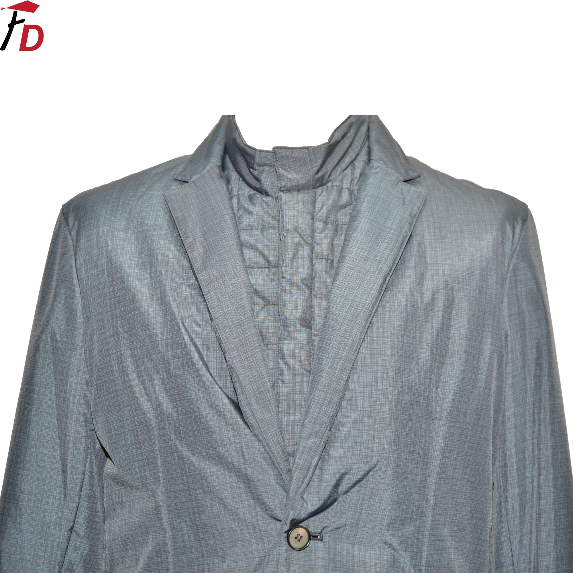 中国工厂最新定制尺寸合成纤维混纺布单排扣修身休闲男士套装