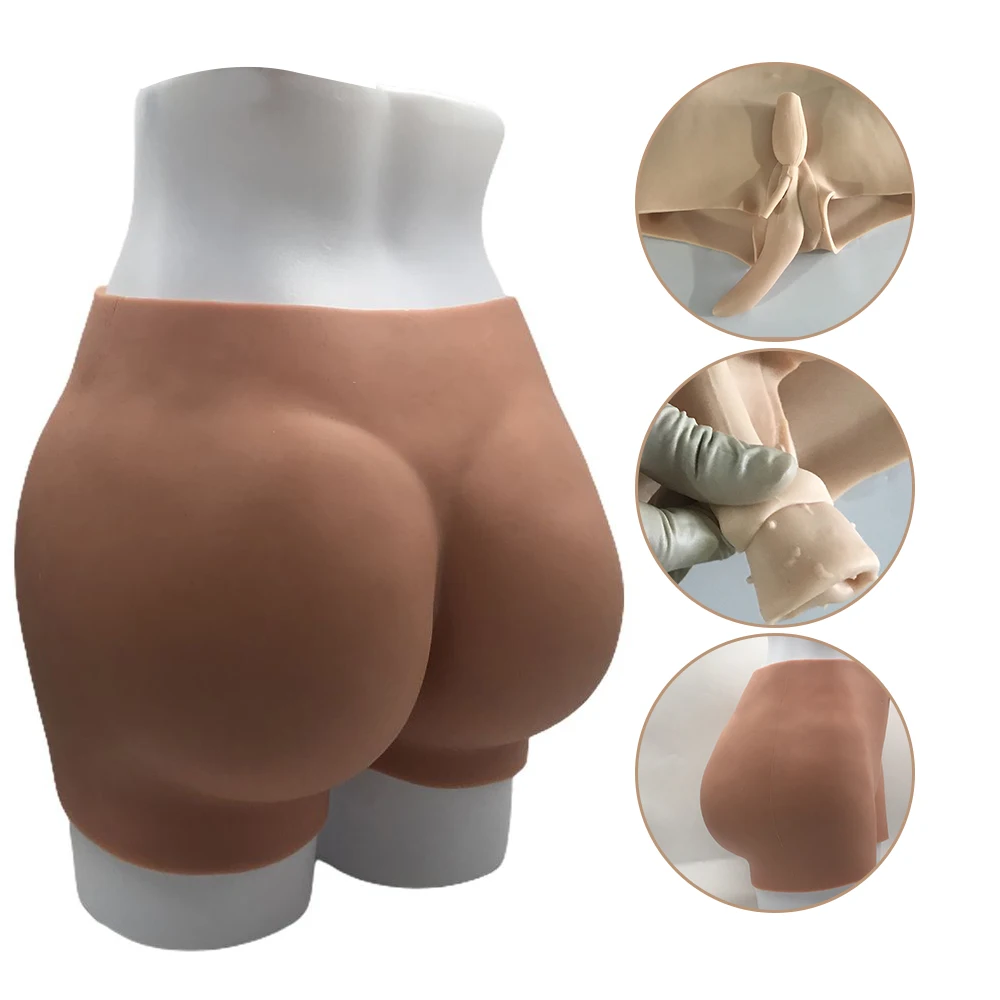 

URCHOICE Realistic 3500g Hip buttock Enhancer silicone fake vagina boxer underwear for crossdresser gay Transgender