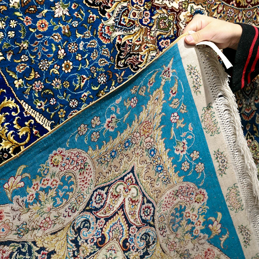 河南南阳 8x10 大号手工波斯丝绸地毯别墅大厦地毯