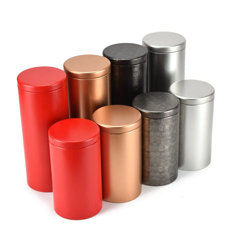 Custom Metal Small Round Tin Box Packaging Tea Candy Cookie Tin Box With Lid Food Grade Christmas Tin Box for Gift Candy Cookie