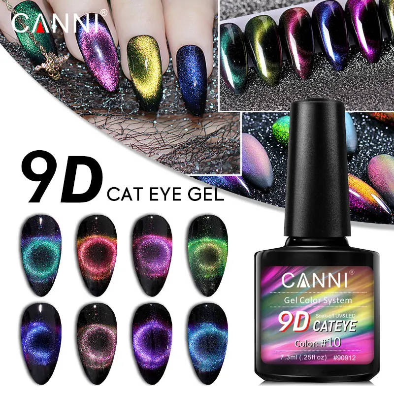 

CANNi nail art 2020 acrylic nails 6 color private label 9d color change cat eyes chameleon effect gel polish nail varnish, 6 colors