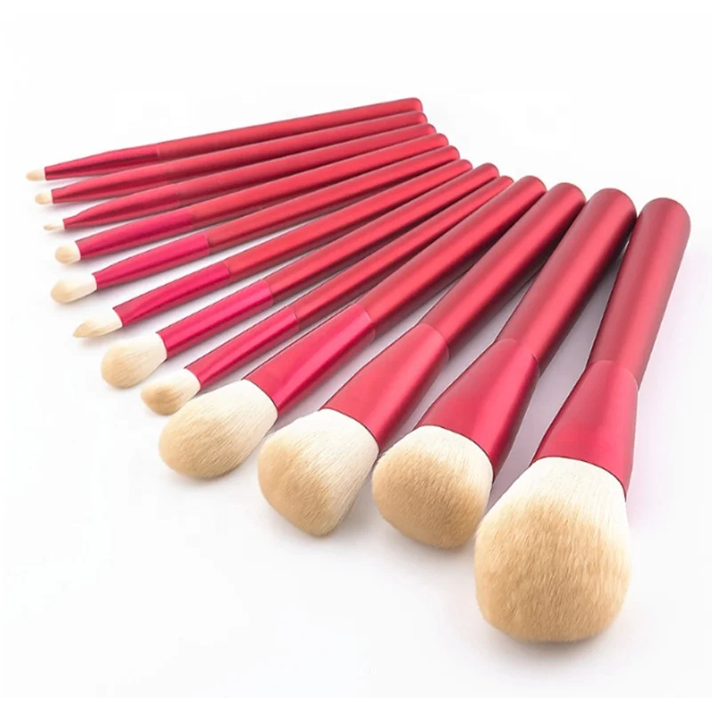 

New style 12pcs Chinese red makeup brush set Beauty and cosmetic tools professional makeup brush, 4color