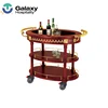 High Quality Hotel Bar Restaurant Wood Tea Wine Liquor Serving Carts Trolley