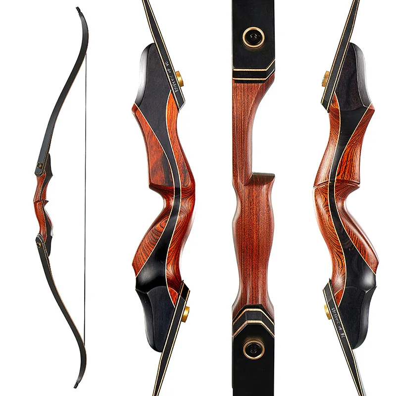 

60inch Wooden takedown recurve bow Longbow Traditional American hunting bow, As picture