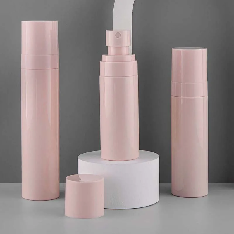 

60ml 80ml 100ml pink color sunscreen spray bottle cosmetics plastic pet spray bottles