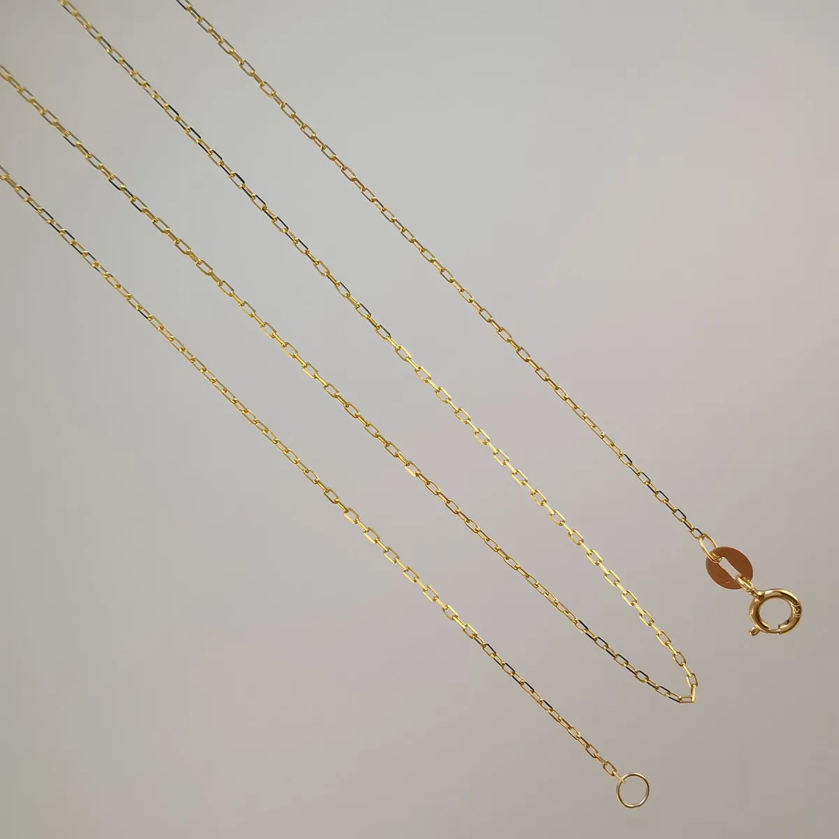 

Genuine 18K solid Gold C a r t i e r chain necklace O shape cross AU750 necklace fully gold C a r tier chain 0.8mm width