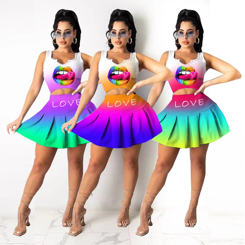 

s-9 Girls' Two Piece Tennis Dresses Sets Women Summer Sexy Casual 2 Piece Skirt Basketball Baseball sport Dresses Sets Outfits