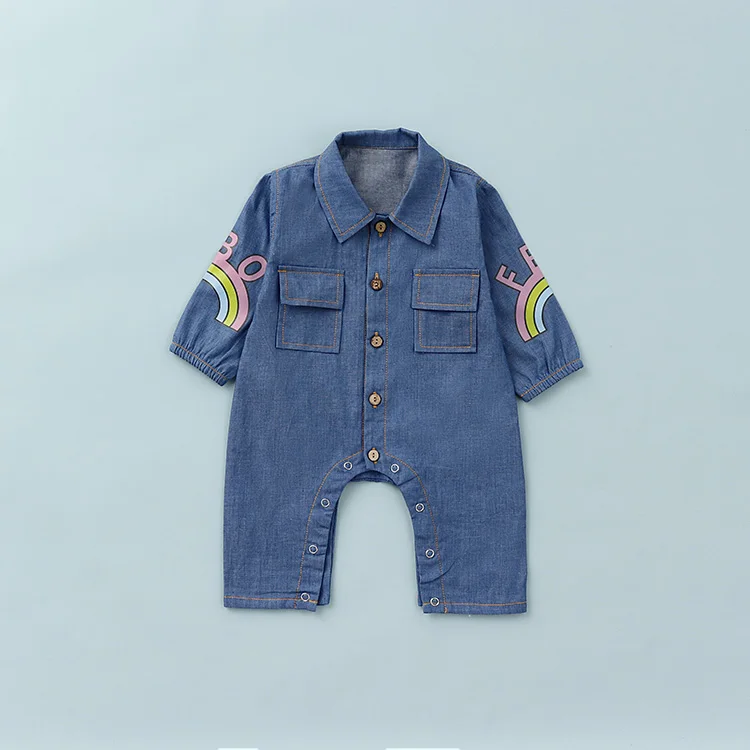 

Bulk Buy Infant Clothes Baby Cute Long Sleeve Denim Blank Romper From China