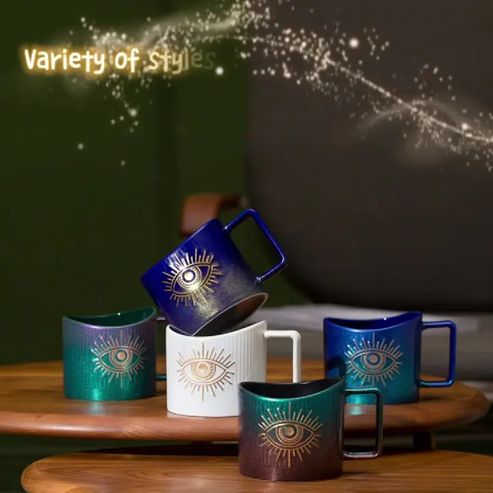 

HY gradient spray color Mug office water cup large capacity coffee cup gift