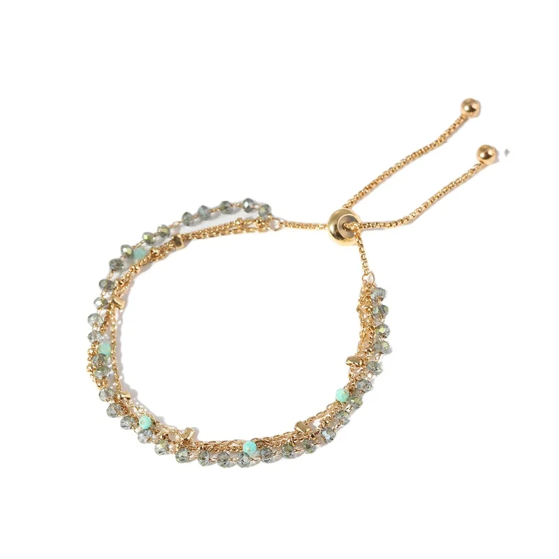 

Hot selling natural crystal bracelet female fashion simple natural stone adjustable white crystal bracelet energy stone healing, Picture