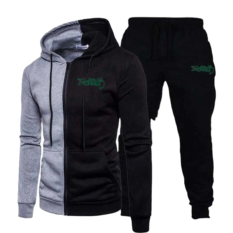 

Customized logo men's hot sale personality long-sleeved spring / autumn casual track suit plus size 2-piece jogger S-5XL