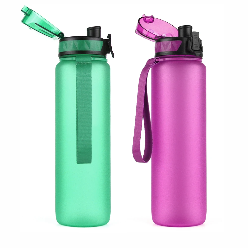 

Portable 32oz matt spray colorful tritan water bottle bpa free with strap water bottle, Customized color
