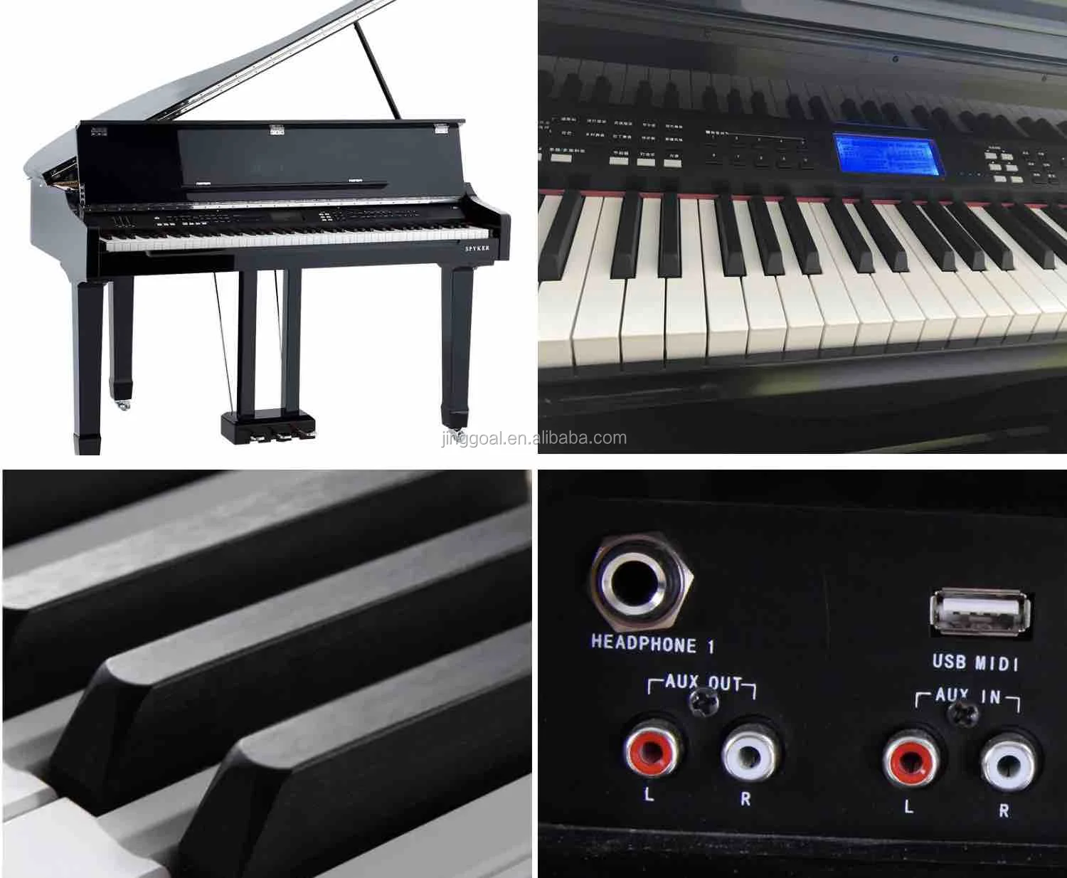 Chinese Made Smart Digital Grand Piano 88 Keys Weighted Keyboard