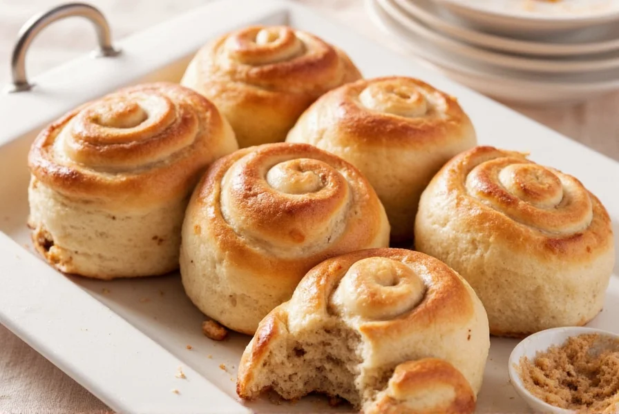 Professional baker rolling out cinnamon bun dough with perfect consistency on floured surface