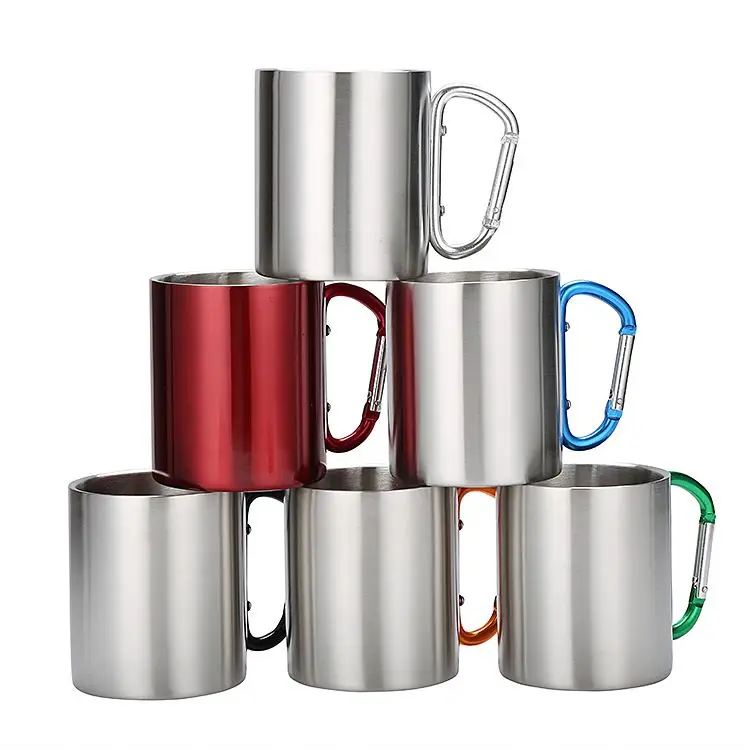 

MIKENDA Stainless Steel Cup Office Tea Coffee Travel Mugs, Stainless steel color