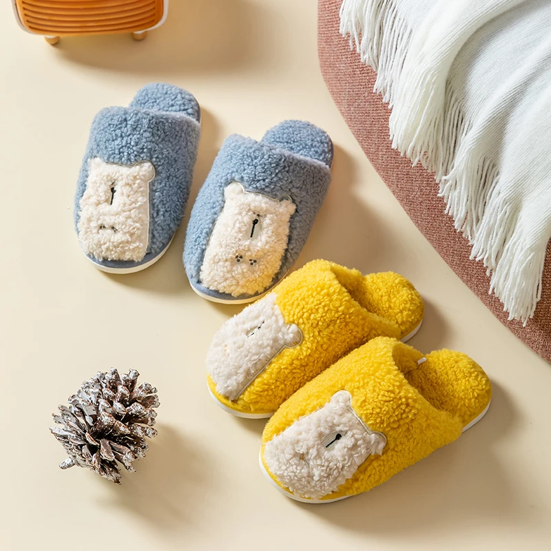 

YT Fur Couple Slipper Wholesale Daily Wear Winter Men Women Cute Warm House Slippers