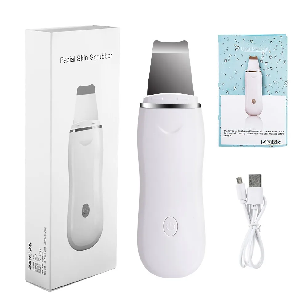 

Ultrasonic beauty portable face massager skin care tool scrubber 2022 ultrasonic face beauty personal care skin scrubber, White/custom