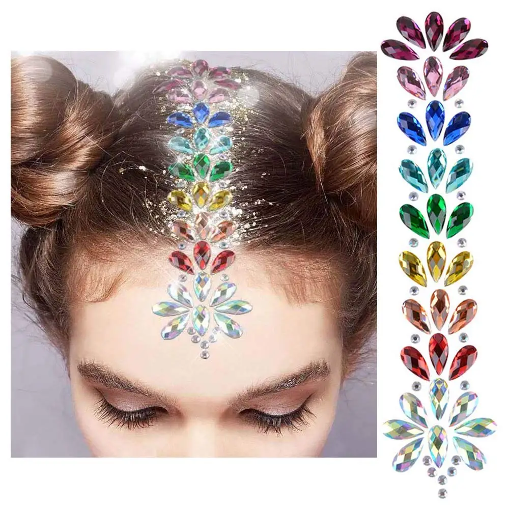 
women self adhesive crystal bead head band hair jewelry for braids 