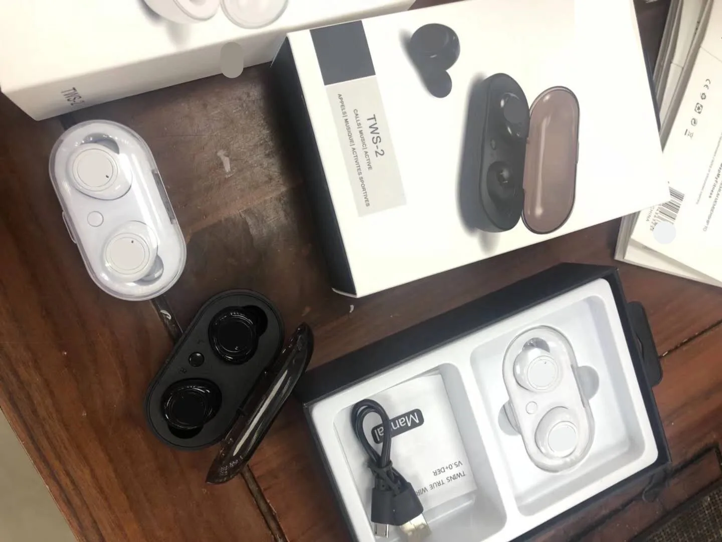 
TWS-2 Wireless earphone 5.0 Touch Dual Call Auto Power On Pairing Ear Wireless earbuds 