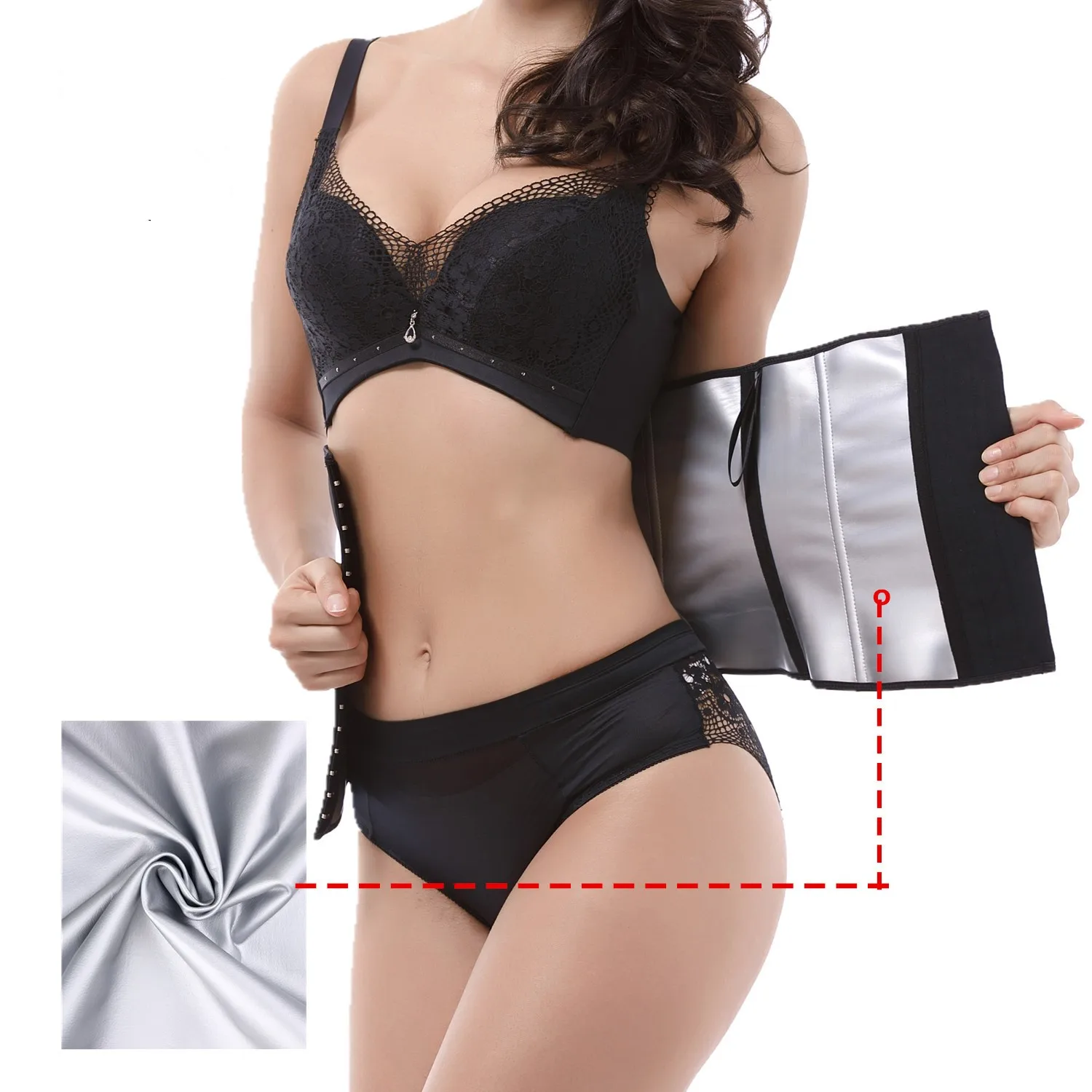 

Plus Size 3XL Coating Sweat Fitness Sport Sweat Wicking Shapewear Belt Women Latex Waist Trainer For Weight Loss