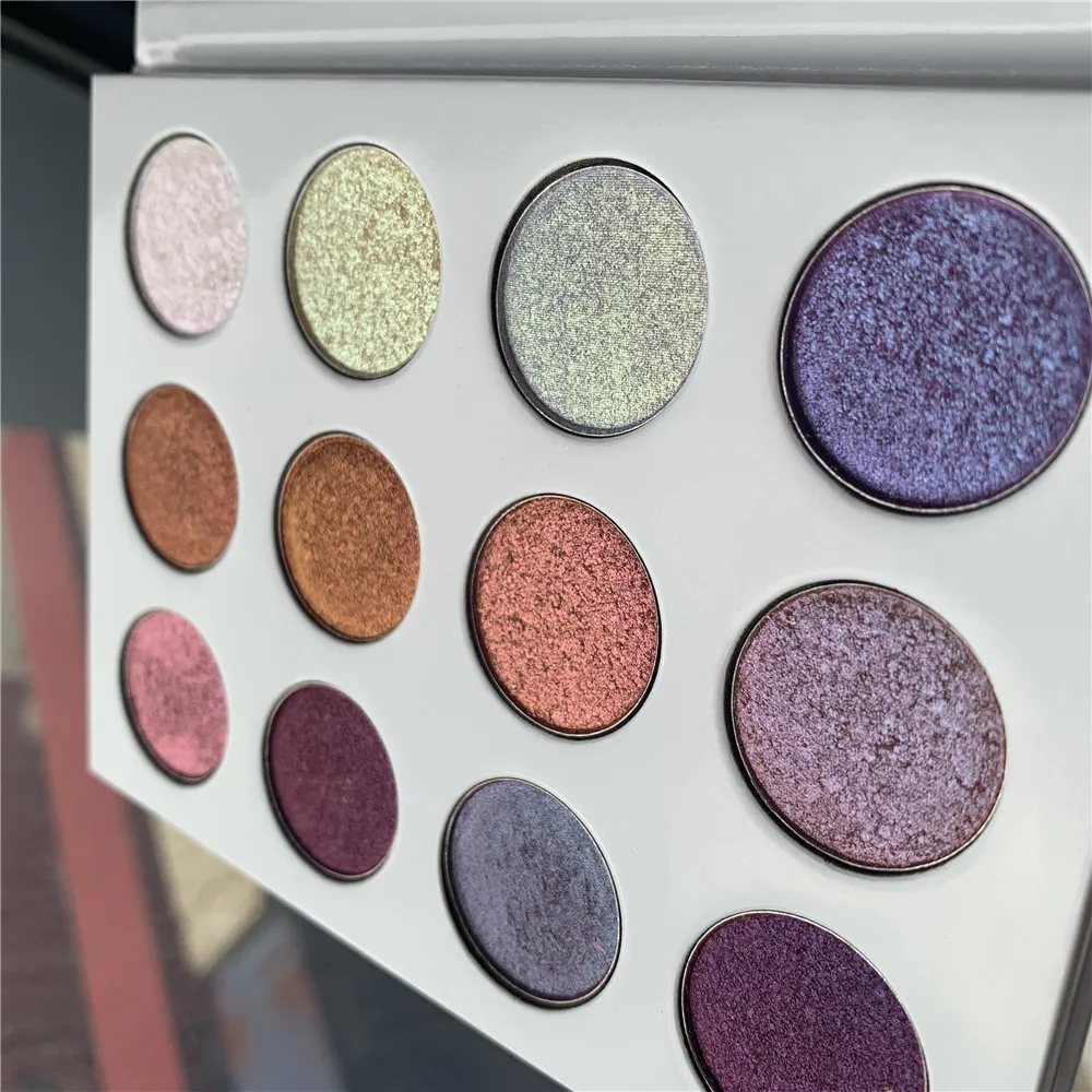 

DIY eyeshadow palette vegan 12 color duochrome glitter shimmer Multichrome pearl makeup eyeshadow palette, 12 color types