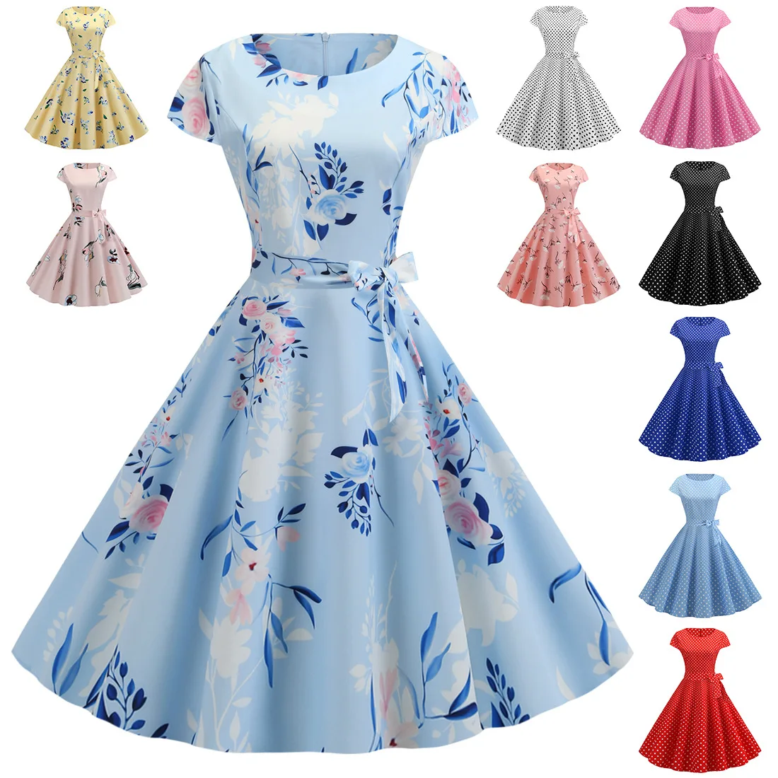 

2020 Summer new dress Fairy Super Fairy temperament women's fashion elegant slim print dress