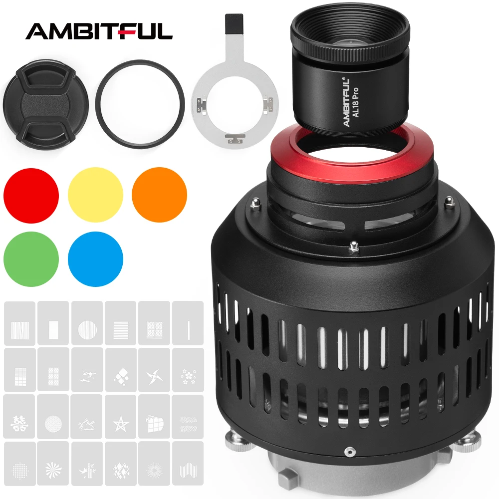 

AMBITFUL AL-18 PRO Focalize Conical Snoots Photo Optical Condenser Art Special Effects Shaped Beam Light Cylinder lens Color Gel