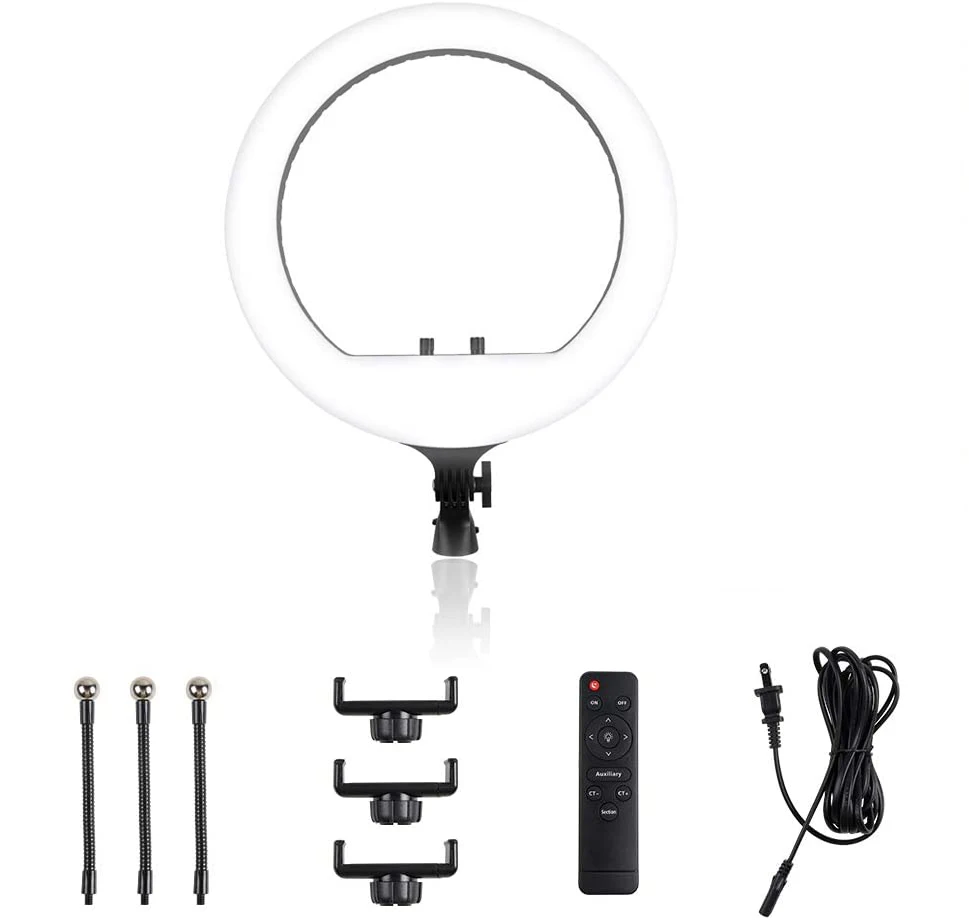 

18'' 2700K-5600K Dimmable Makeup with phone Holder without Stand LED Ring Fill Light for Live Twitch Blogging