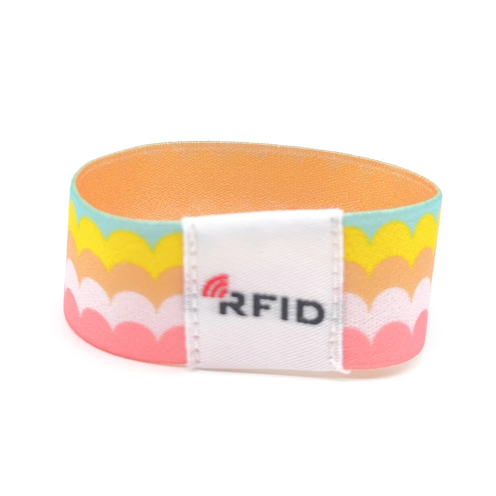 

Wholesale Custom Design RFID/rfid/NFC Wrist Band Elastic Fabric Wristband For Events