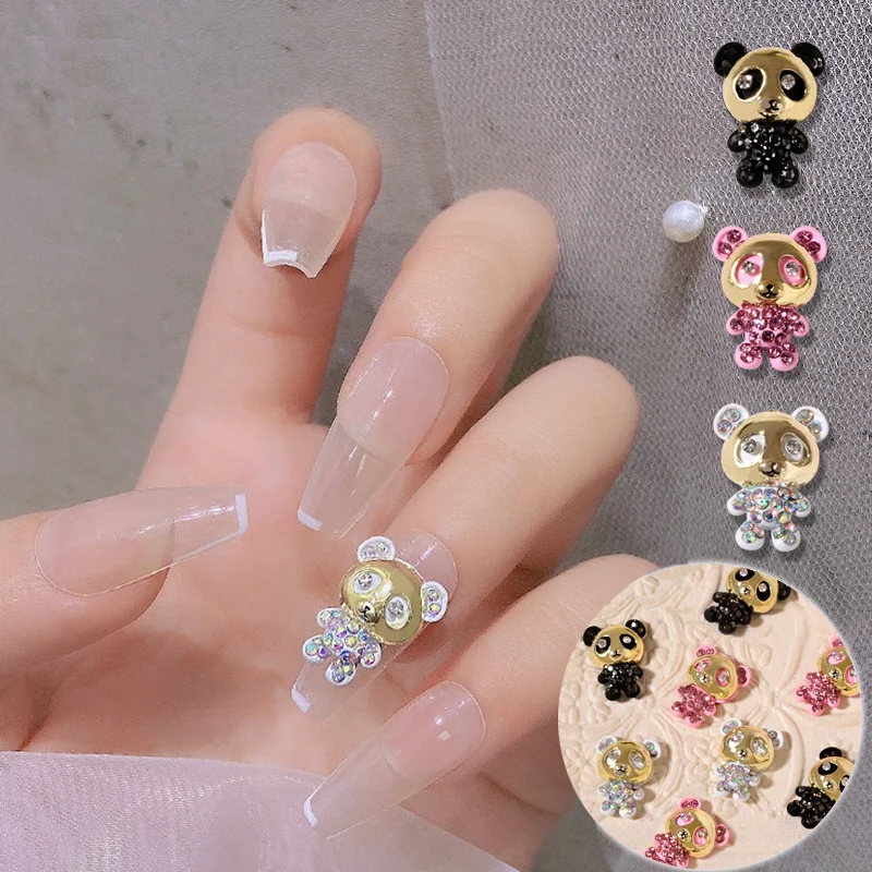 

New Bear Nail Jewelry Love Hug Bear Rhinestone Alloy Bear Nail Art Accessories Full Diamond Cartoon Nail Decorations Charms