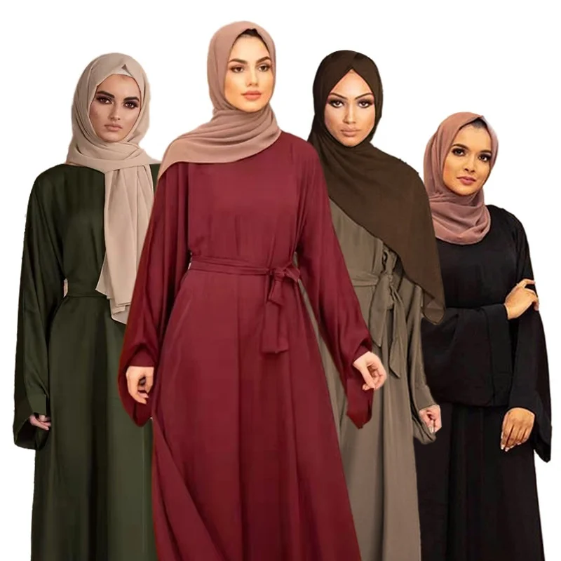 

velvet abaya long sleeve maxi dress dubai islamic dress puff sleeve islamic clothing solid color muslim dress for women, As picture shown, or custom colors