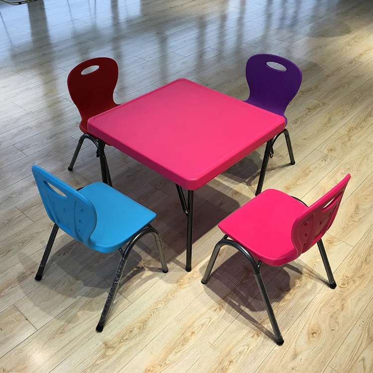 
Hot Sale Indoor Outdoor Study Portable Waterproof Collapsible Safety Kindergarten Plastic Kids Table And Chairs Set 
