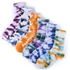 2019 New Style Abstract Art Breathable Tie-dyed Process Cotton Striped Women Socks for Fashion Ladies Girls