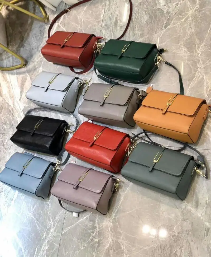 

New Arrival summer bag Pure Color Women's Handbag Crossbody Bag Genuine Leather letter handbag, 7colors