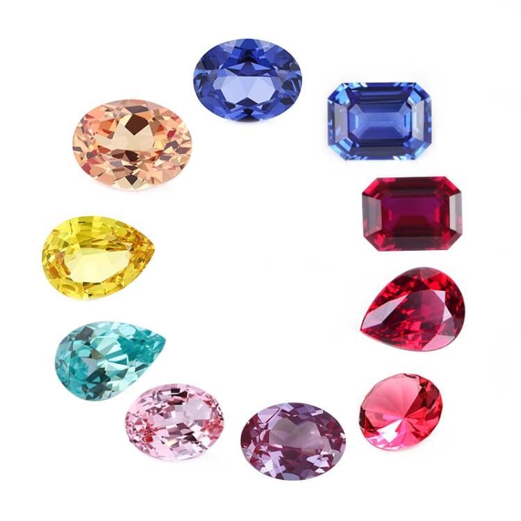 Starsgem Loose Gemstone Pigeon Blood Red Color Round Oval Pear Sukura pink Orange Blue Alexandrite Yellow Sapphire Grown Ruby