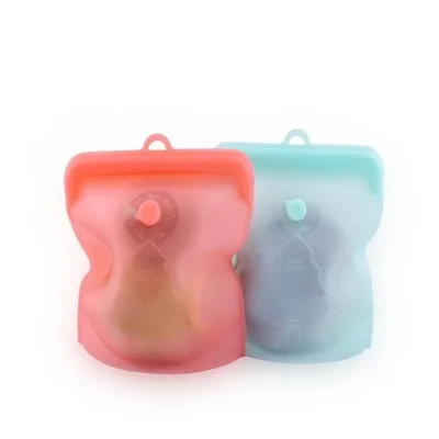 

New Item 3 Pack Silicone Reusable Food Storage Bag Set Reusable Zipper Silicone Food Bag Silicone Bag, Red,blue,green,yellow,chroma,rose red