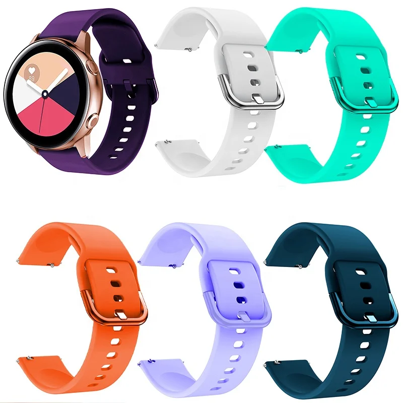 

Silicone 20mm Smart Sport Wrist Watch Bands Strap For Samsung Galaxy Watch Active 2 40/44mm / 3 41mm Smartwatch Wristband, Optional