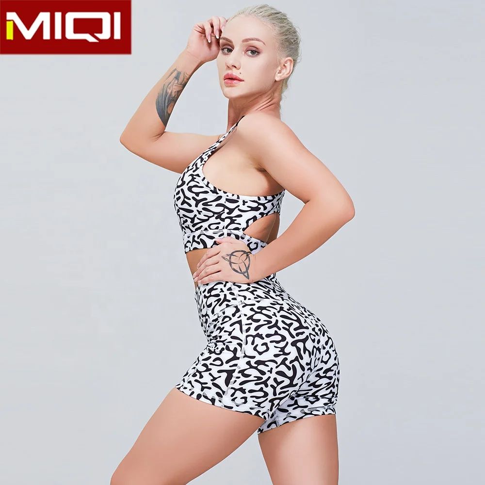 

Custom Animal Print Running Yoga Wear Gymwear Set Bodybuilding Running Shorts Set Athletic Apparel Manufacturers, More than 68 colors available