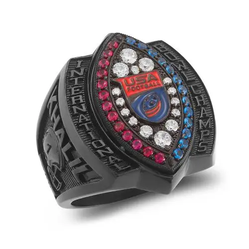 

Hot Sales Championship Ring Youth Football USA Black Mens Ring